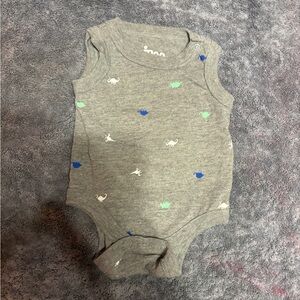 Gray Dinosaur Print Kids One Piece